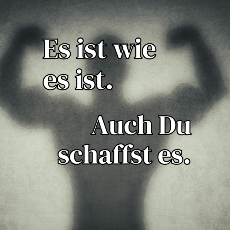 Hörbücher Silhouette eines muskulösen Mannes mit motivierendem Text darüber.